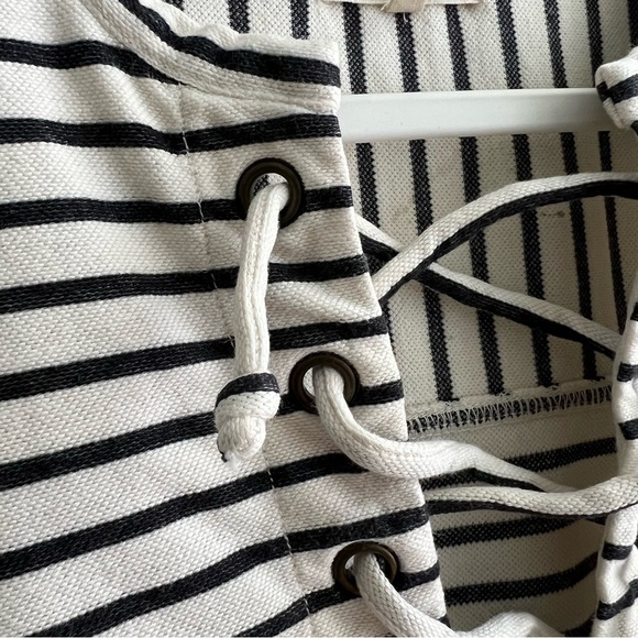 Madewell Striped Lace-Up Top Size X-Small - Picture 14 of 16